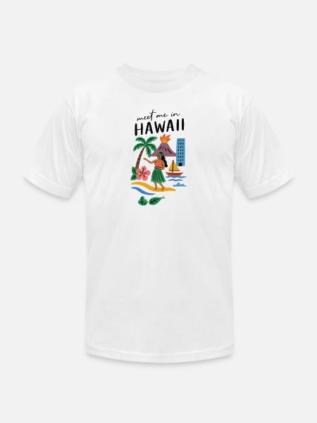 Hawaii Adventure Summer Tee - Unisex Jersey T-Shirt by Bella + Canvas - white