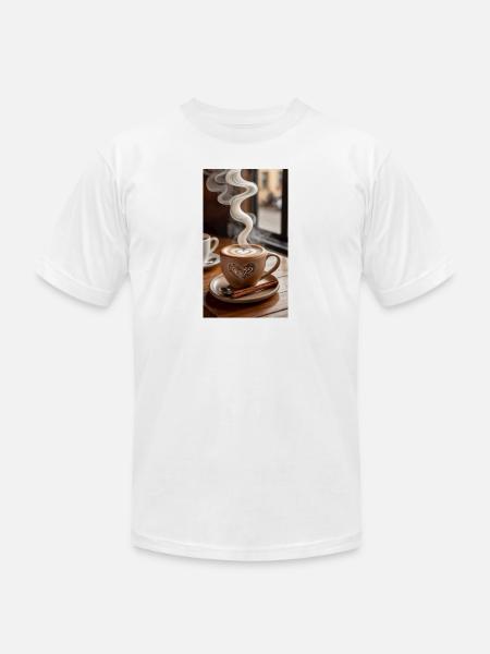 Heart Latte Steam Art - Unisex Jersey T-Shirt by Bella + Canvas - white
