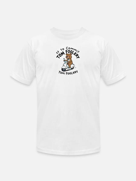 Cute Bear Riding Scooter Illustration - Unisex Jersey T-Shirt by Bella + Canvas - white