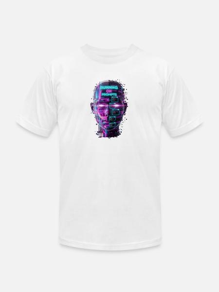 Neon Prompts AI Head - Unisex Jersey T-Shirt by Bella + Canvas - white