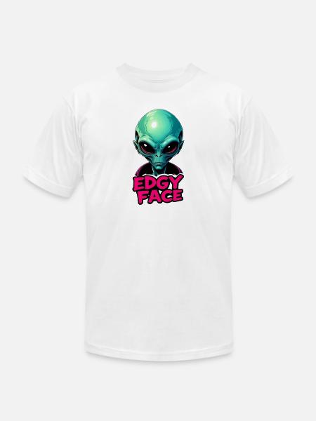 Edgy Face Martian - Unisex Jersey T-Shirt by Bella + Canvas - white