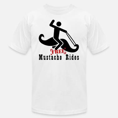 Free Mustache Rides Funny Novelty T-Shirt - 100% Combed Cotton Soft Tee