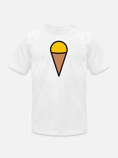 Minimal Ice Cream Cone Icon - Unisex Jersey T-Shirt by Bella + Canvas - white