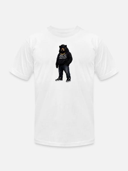 Midnight Bear Hoodie Pun - Unisex Jersey T-Shirt by Bella + Canvas - white