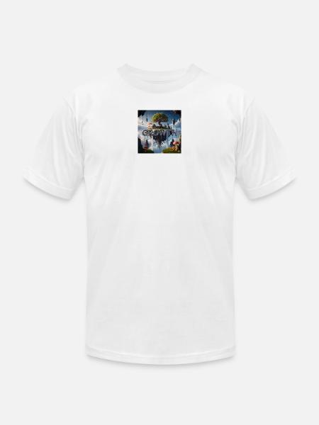 Floating Island Growth Illustration - Unisex Jersey T-Shirt by Bella + Canvas - white