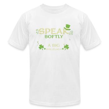 Speak Softly But Carry A Big Shi... - Unisex Jersey T-Shirt by Bella + Canvas - white - Front - Jose (178cm)