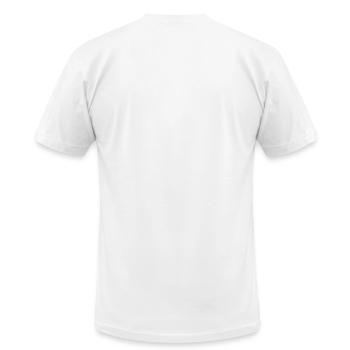 The Official logo and STRIVE - Unisex Jersey T-Shirt by Bella + Canvas - white - Back - Jose (178cm)