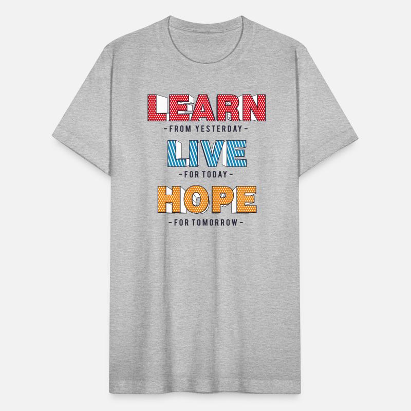 Learn, Live, Hope Crew Tee in natural in black print main image 0