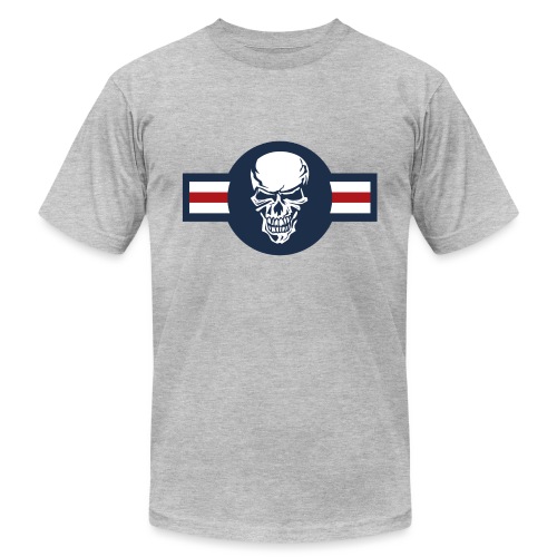 Military aircraft roundel emblem with skull - Unisex Jersey T-Shirt by Bella + Canvas