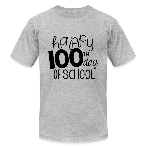 Happy 100th Day of School Chalk Teacher T-Shirt - Unisex Jersey T-Shirt by Bella + Canvas