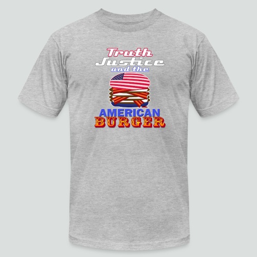 Truth Justic and the American Burger - Unisex Jersey T-Shirt by Bella + Canvas