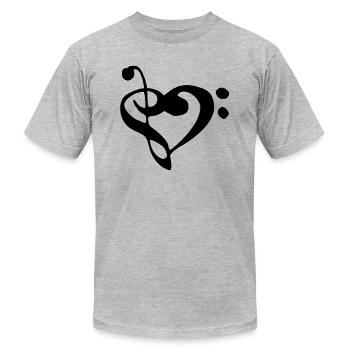 musical note with heart - Unisex Jersey T-Shirt by Bella + Canvas