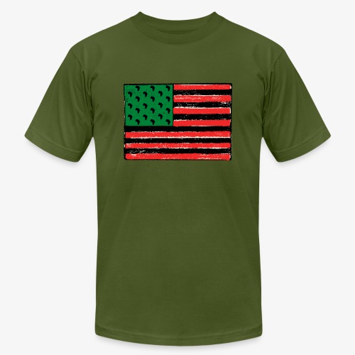 Red Green Black Flag - Unisex Jersey T-Shirt by Bella + Canvas
