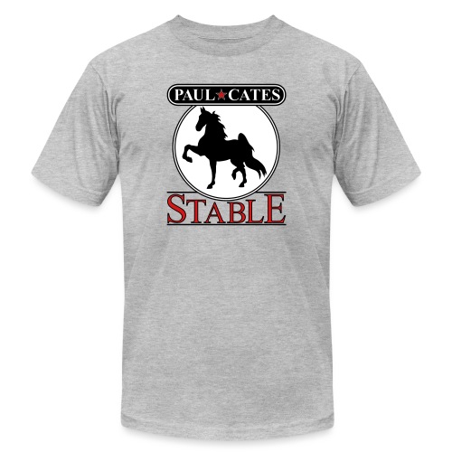 Paul Cates Stable light shirt with sleeve decal - Unisex Jersey T-Shirt by Bella + Canvas