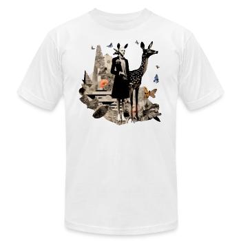 Deer Emily II - Unisex Jersey T-Shirt by Bella + Canvas - heather gray - Front - Jose (178cm)