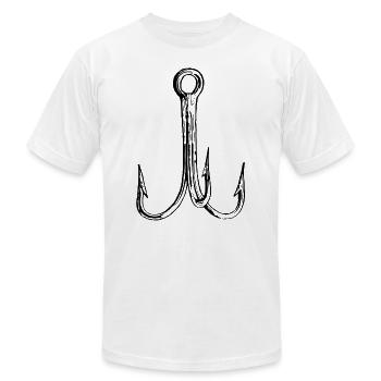 Hameçon de pêche Triple - T-shirt unisexe Bella + Canvas - gris chiné - Devant - Jose (178cm)