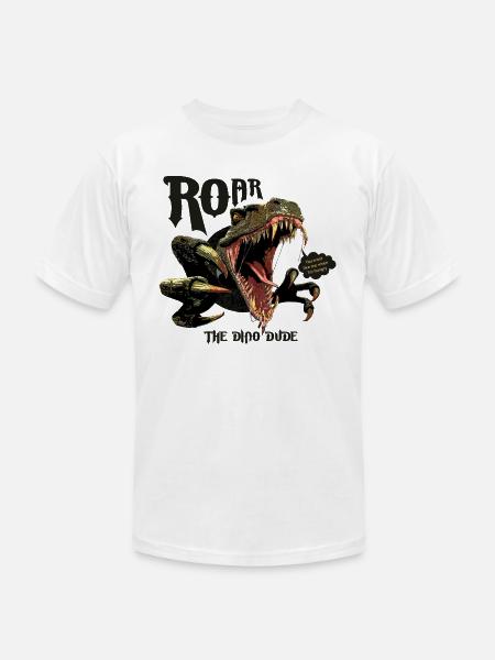Roar- the dino dude - Unisex Jersey T-Shirt by Bella + Canvas - 