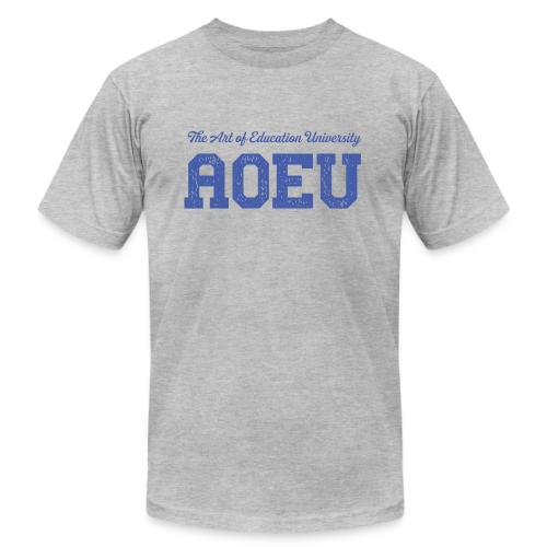 AOEU Collegiate Lockup (Dark Blue) - Unisex Jersey T-Shirt by Bella + Canvas