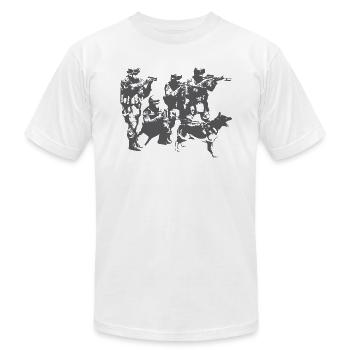 cop - Unisex Jersey T-Shirt by Bella + Canvas - heather gray - Front - Jose (178cm)