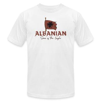 ALBANIAN SONS OF THE EAGLE. - Unisex Jersey T-Shirt by Bella + Canvas - heather gray - Front - Jose (178cm)