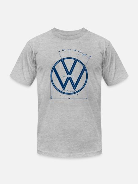 Volkswagen Logo As Construction Graphic In White - Unisex Jersey T-Shirt by Bella + Canvas - heather gray