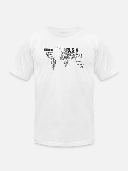 World map - Unisex Jersey T-Shirt by Bella + Canvas -