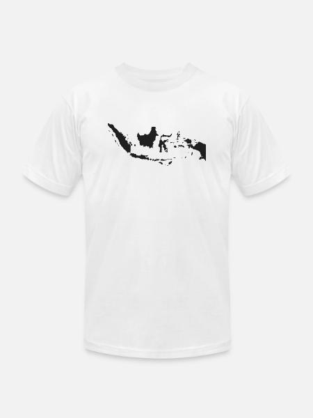 Indonesia Map in Black - Unisex Jersey T-Shirt by Bella + Canvas -