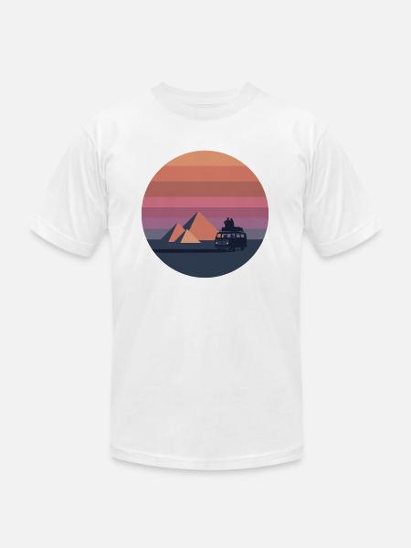 Volkswagen VW T2a Camper With Pyramids - Unisex Jersey T-Shirt by Bella + Canvas - heather gray