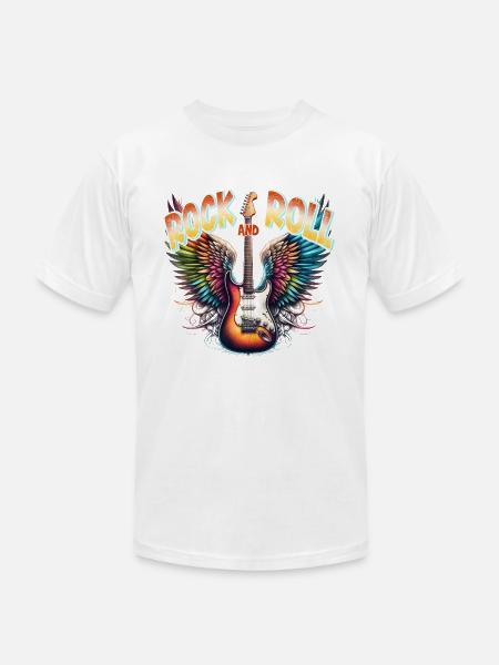 Rock and Roll - Guitar - Unisex Jersey T-Shirt by Bella + Canvas - 