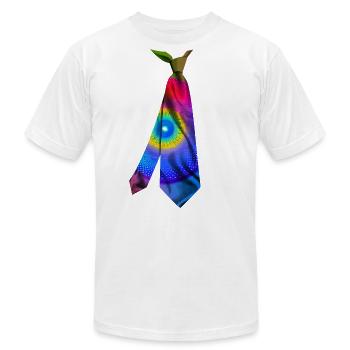 printed necktie t-shirt fractal illustration - Unisex Jersey T-Shirt by Bella + Canvas -  - Front - Jose (178cm)