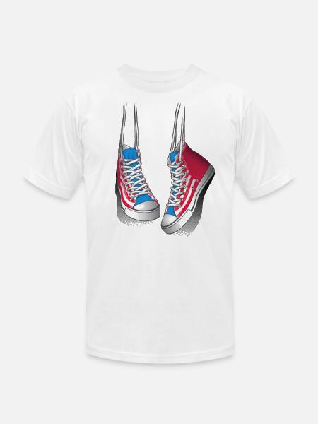 Hanging sneakers - Unisex Jersey T-Shirt by Bella + Canvas -