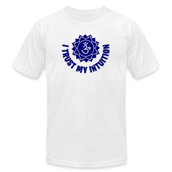 Ajna Chakra - Third Eye Chakra - Unisex Jersey T-Shirt by Bella + Canvas - heather gray - Front - Jose (178cm)