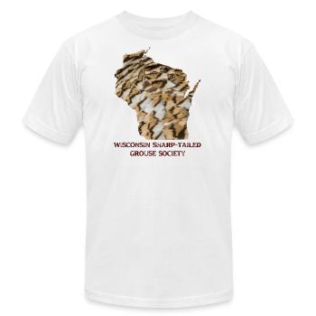 Feather Filled State with Name - Unisex Jersey T-Shirt by Bella + Canvas - heather gray - Front - Jose (178cm)