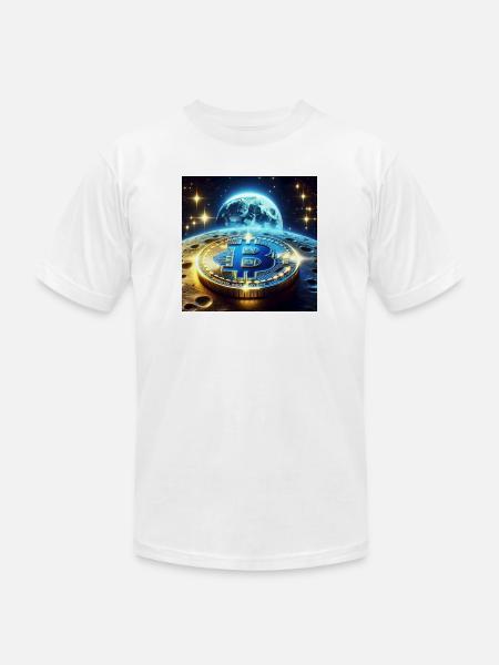 Blue Gold Crypto Coin - Unisex Jersey T-Shirt by Bella + Canvas - 