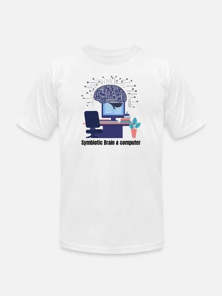Brain and computer - Unisex Jersey T-Shirt by Bella + Canvas -