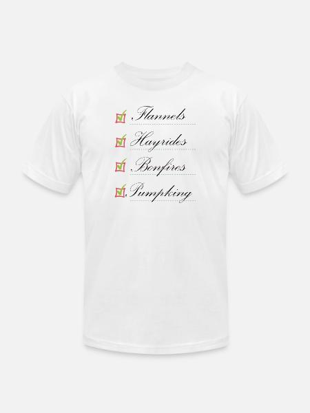 Flannels Hayride Bonfires Pumpking - Unisex Jersey T-Shirt by Bella + Canvas -
