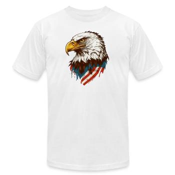 American Eagle - Unisex Jersey T-Shirt by Bella + Canvas - heather gray - Front - Jose (178cm)