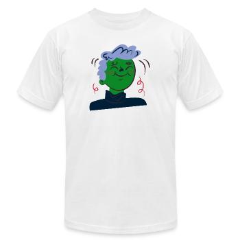 Art de sourire d’une femme - T-shirt unisexe Bella + Canvas - gris chiné - Devant - Jose (178cm)