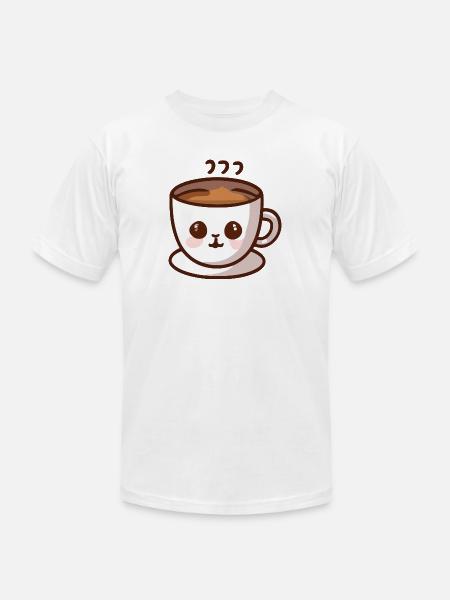 Coffee Cup Cat Face - Unisex Jersey T-Shirt by Bella + Canvas -
