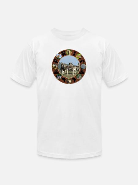 blue sky zebra africa circle - Unisex Jersey T-Shirt by Bella + Canvas -