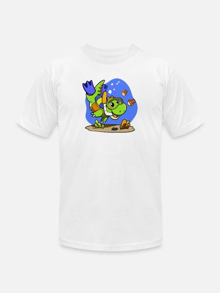 Scuba Dino - Unisex Jersey T-Shirt by Bella + Canvas -