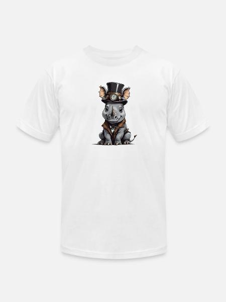 Well-dressed rhinoceros - Unisex Jersey T-Shirt by Bella + Canvas -