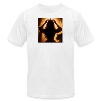 Golden Crowned Queen in Glow - Unisex Jersey T-Shirt by Bella + Canvas - heather gray - Front - Jose (178cm)