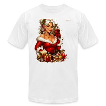 Festive Flirty Santa Portrait - Unisex Jersey T-Shirt by Bella + Canvas - heather gray - Front - Jose (178cm)