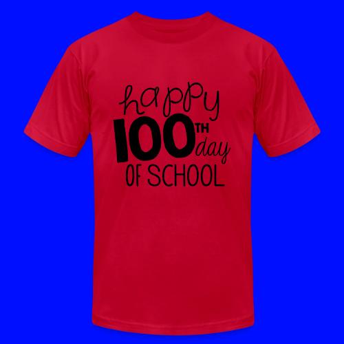 Happy 100th Day of School Chalk Teacher T-Shirt - Unisex Jersey T-Shirt by Bella + Canvas