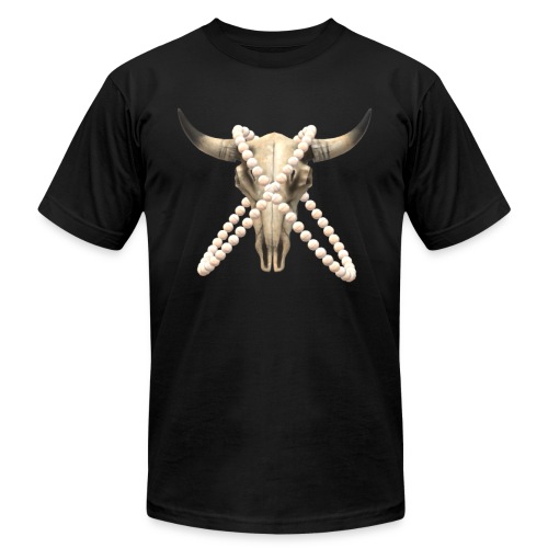 Boho Beaded Cow Skull - Unisex Jersey T-Shirt by Bella + Canvas