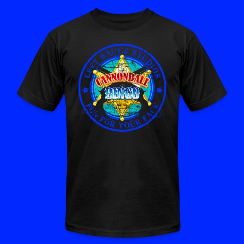 Vintage Cannonball Bingo Badge Blue - Unisex Jersey T-Shirt by Bella + Canvas