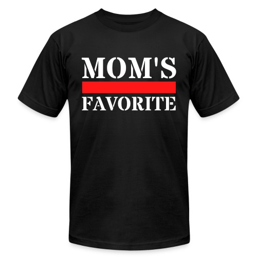 MOM's favorite (White, Red & Black version) - Unisex Jersey T-Shirt by Bella + Canvas