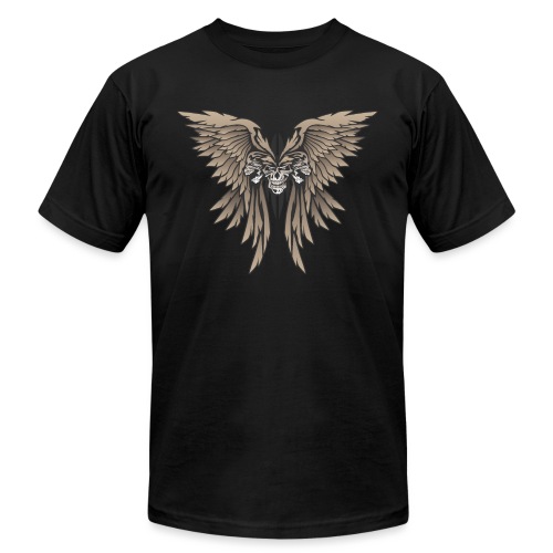 Skulls and Wings Illustration - Unisex Jersey T-Shirt by Bella + Canvas