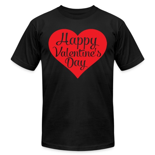 Happy Valentine s Day Heart T shirts and Cute Font - Unisex Jersey T-Shirt by Bella + Canvas